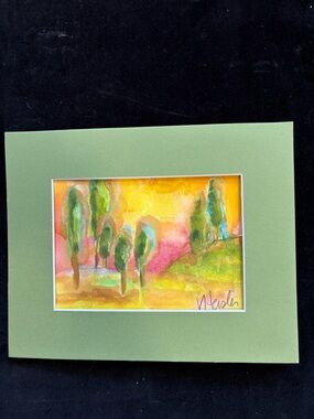 Serene Lake ”An Original Watercolor Painting Matted 5"x7" Victoria Heisler Art